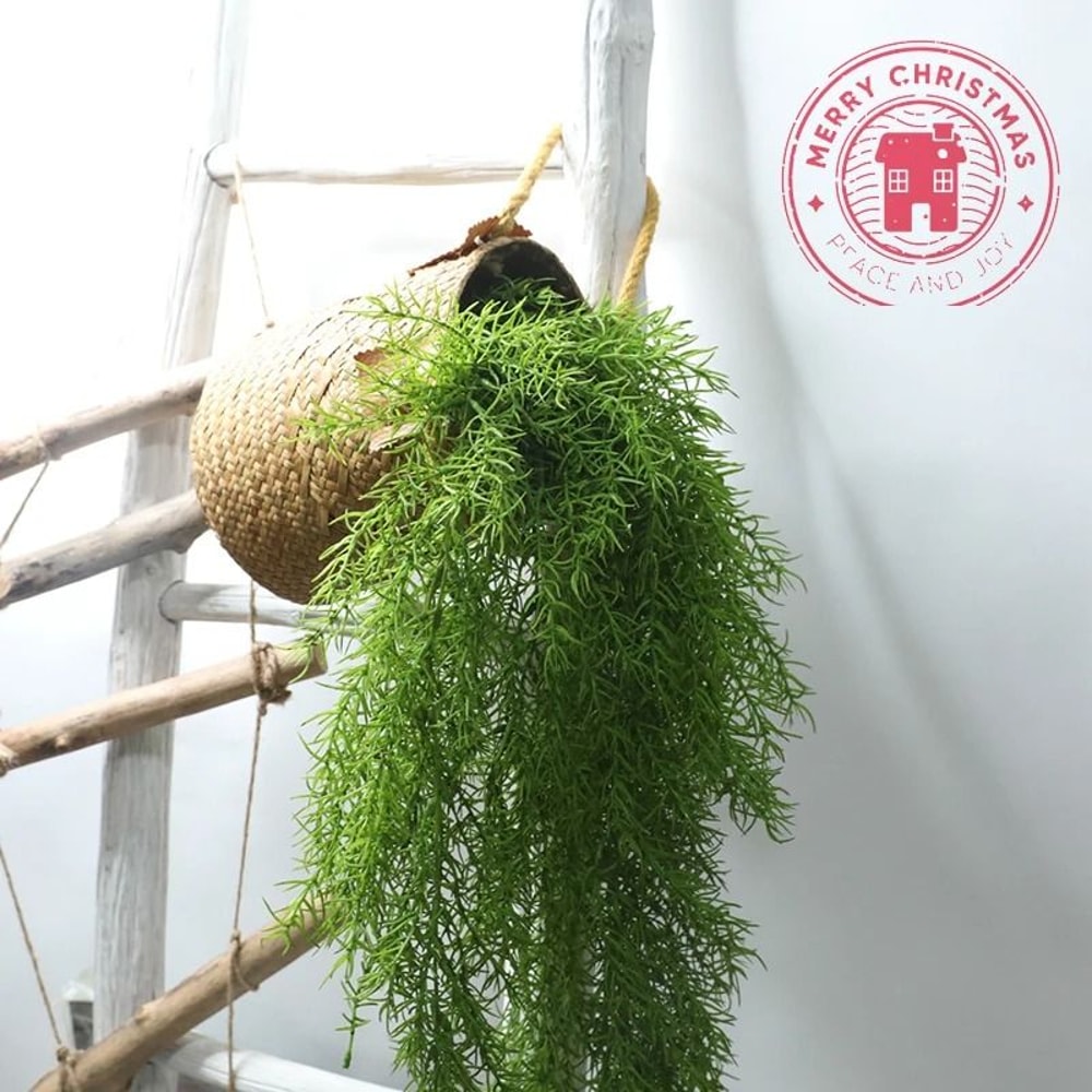 Artificial Pine Needle Garland Green Wall Hanging Plant Decor 6