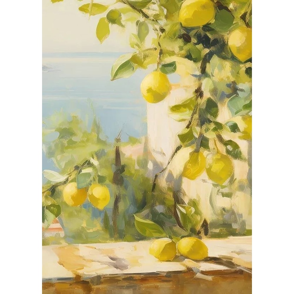 Retro Lemon Canvas Wall Art Botanical Fruit Poster For Kitchen And Living Room 4
