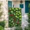 Artificial Grass Wall Panel Greenery Backdrop With Flowers Privacy Hedge Screen 10