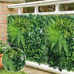 artificial grass wall panel greenery backdrop with flowers privacy hedge screen