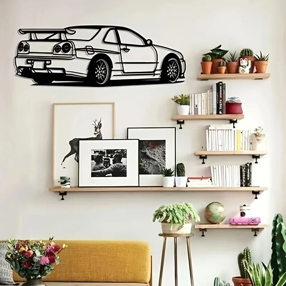 Car Metal Wall Art Automotive Wall Decor Race Car Style Room Accent 1