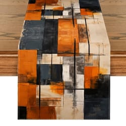 linen table runner abstract modern striped holiday table decor