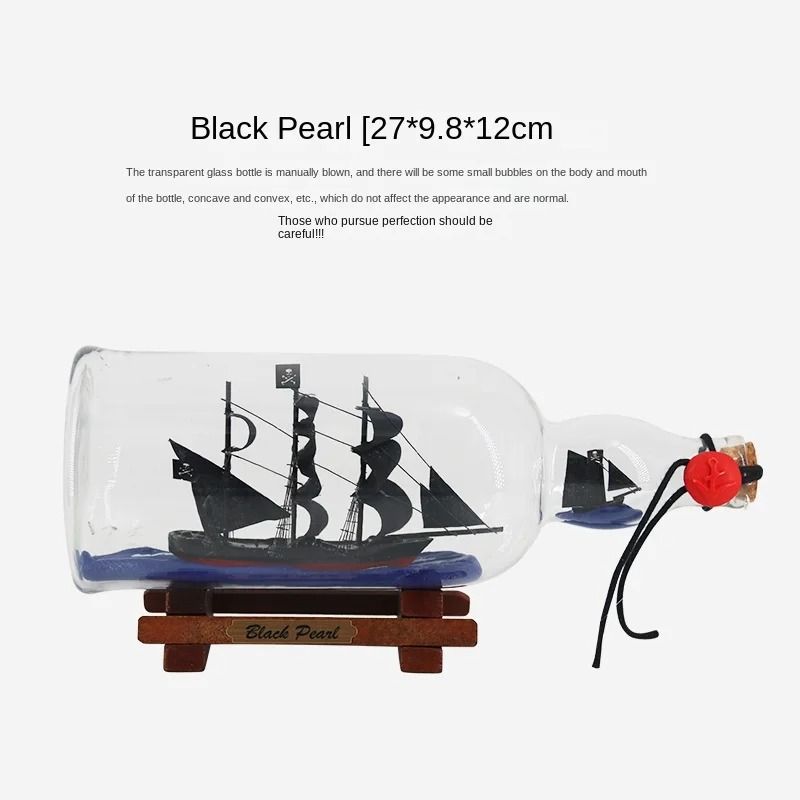 Pirate Ship In A Bottle Nautical Glass Decor Mini Ship Ornament 2