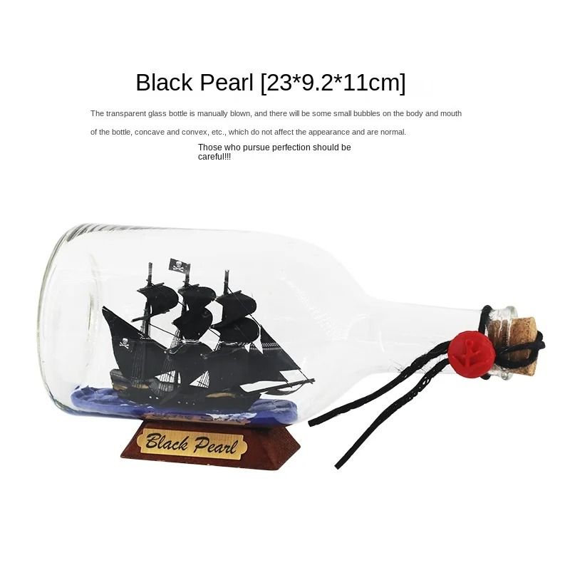 Pirate Ship In A Bottle Nautical Glass Decor Mini Ship Ornament 3