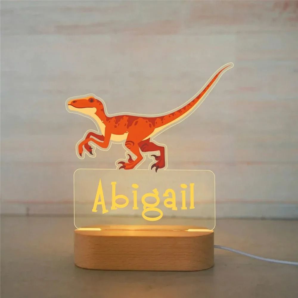 Personalized Name Night Light Custom Acrylic Animal LED Lamp For Kids 1