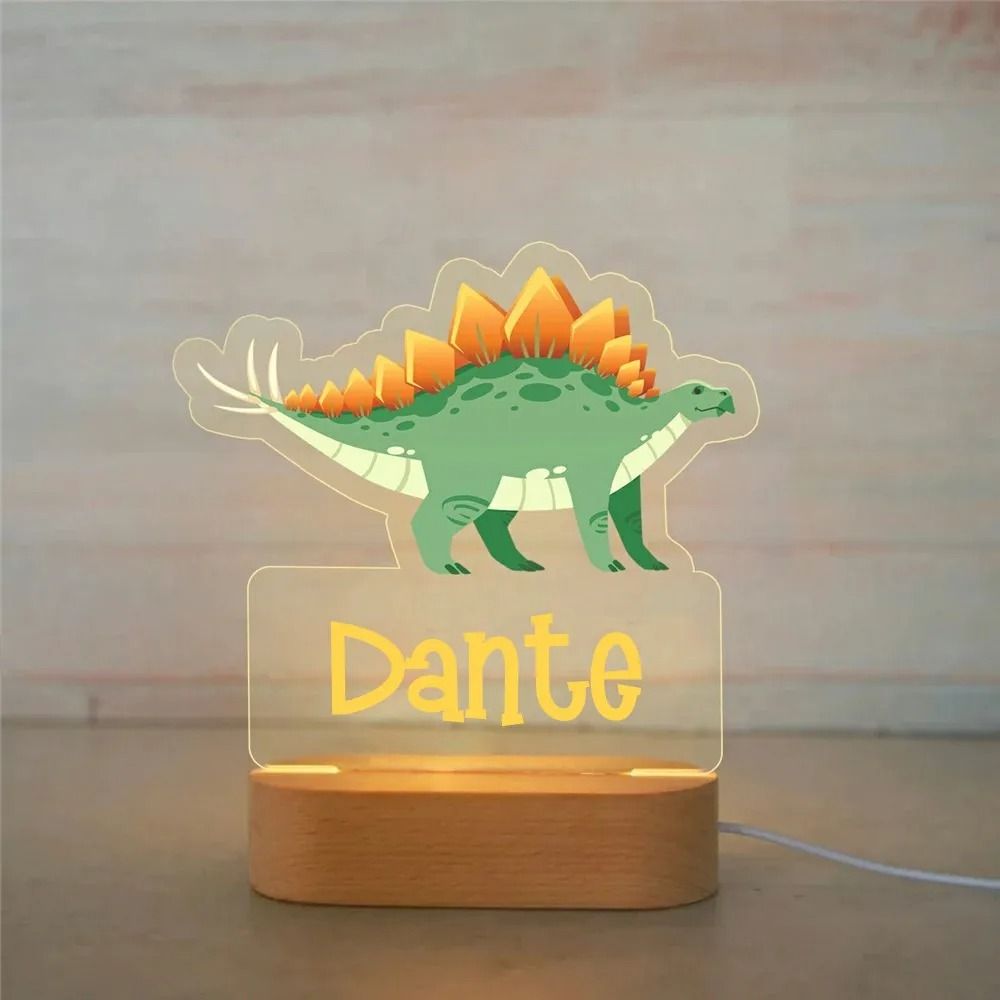 Personalized Name Night Light Custom Acrylic Animal LED Lamp For Kids 3