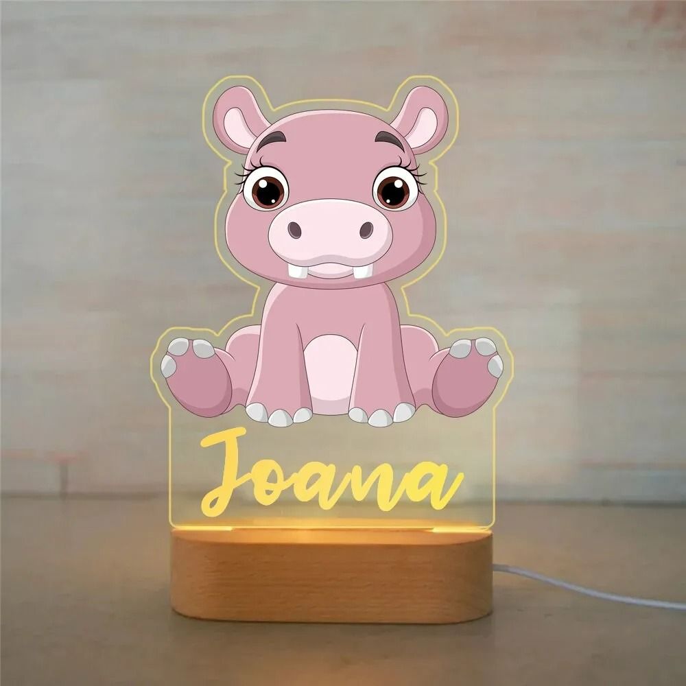 Personalized Name Night Light Custom Acrylic Animal LED Lamp For Kids 5