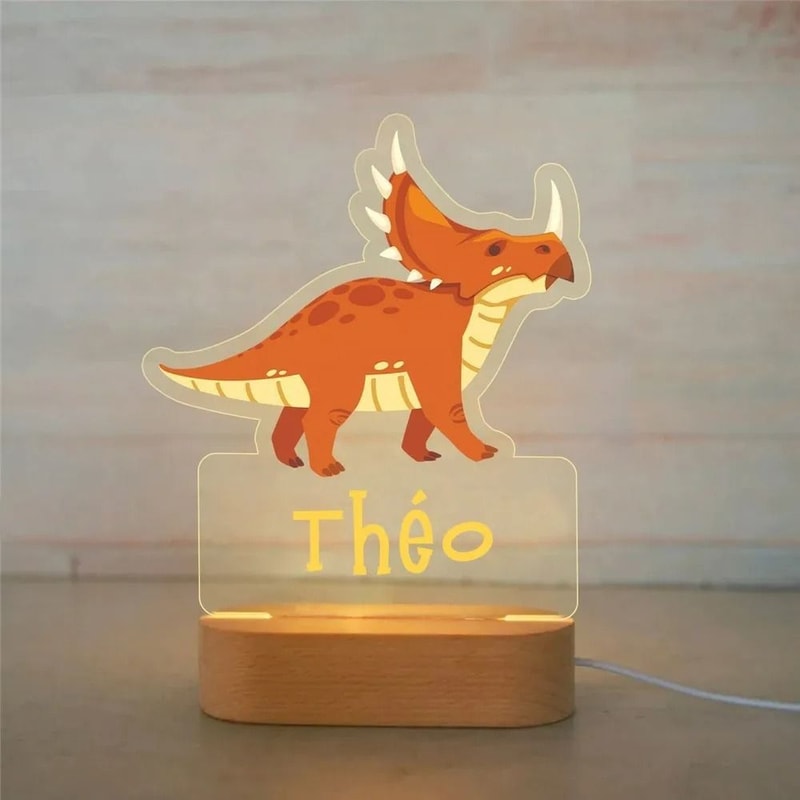Personalized Name Night Light Custom Acrylic Animal LED Lamp For Kids 12