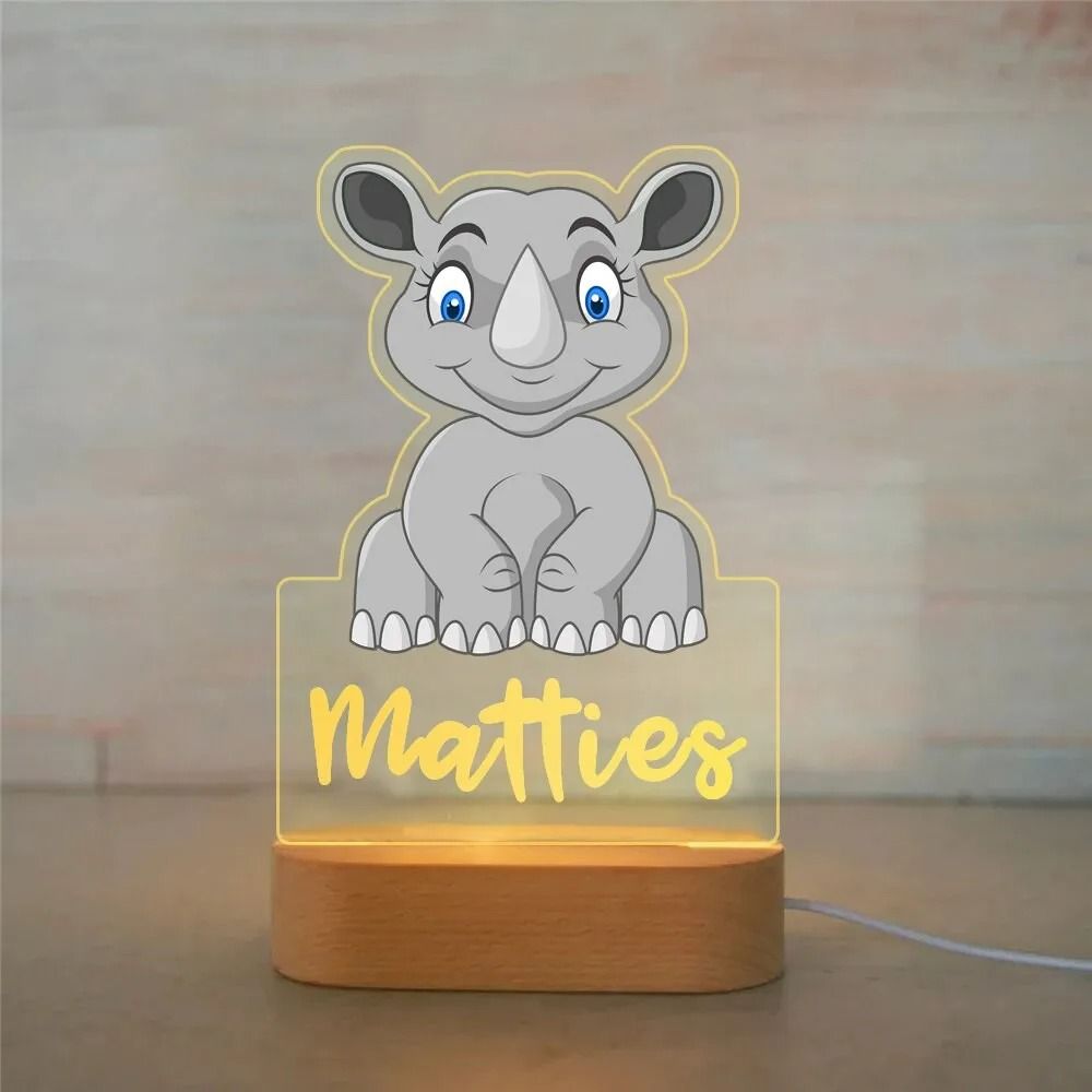 Personalized Name Night Light Custom Acrylic Animal LED Lamp For Kids 8