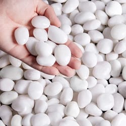 white decorative pebbles polished river stones for aquarium and garden decor