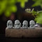 Zen Monk Statue Set Cute Little Monk Figurines Meditation Home Decor 5