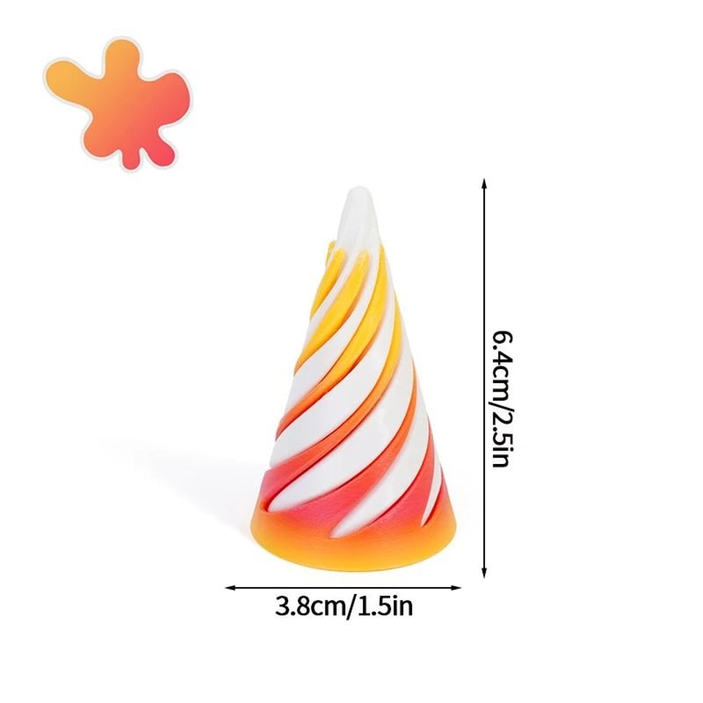 3D Printed Fidget Toy Spiral Cone Impossible Pyramid Anti Stress Desk Toy 16