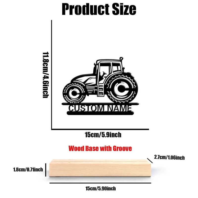 Personalized Custom SUV Metal Art Farmhouse Tabletop Car Decor With Wooden Base 4