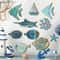 Wooden Fish Wall Decor Set Coastal Nautical Beach Bathroom Wall Art 10pcs 4