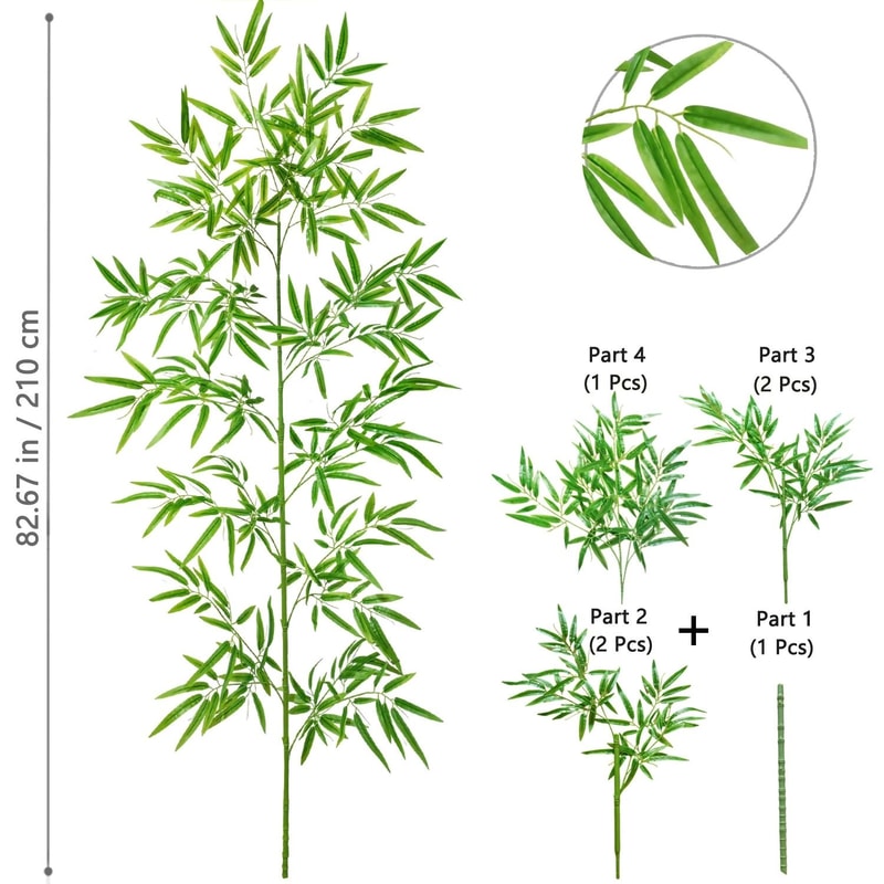 Artificial Bamboo Leaves Tall Fake Bamboo Plant Realistic Indoor Office Greenery Decor 12