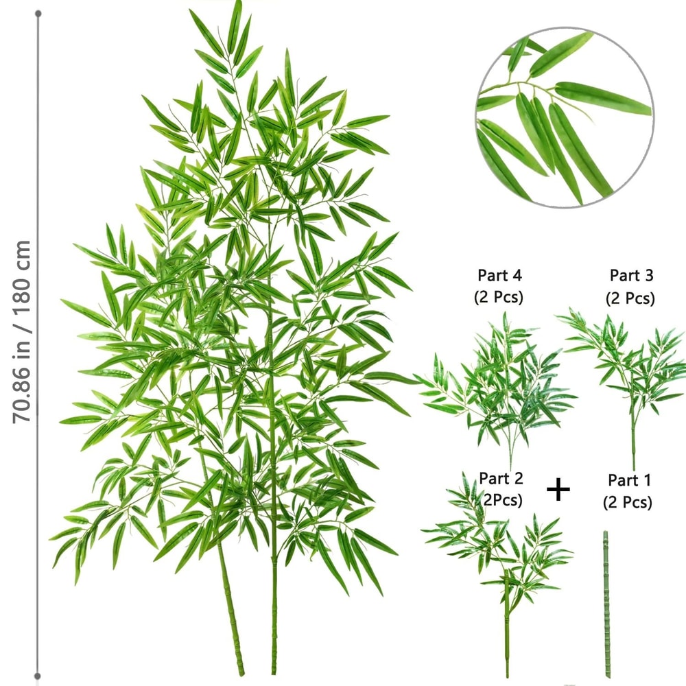 Artificial Bamboo Leaves Tall Fake Bamboo Plant Realistic Indoor Office Greenery Decor 14