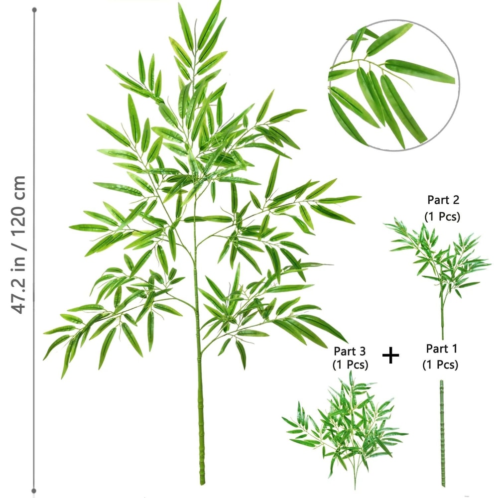 Artificial Bamboo Leaves Tall Fake Bamboo Plant Realistic Indoor Office Greenery Decor 9