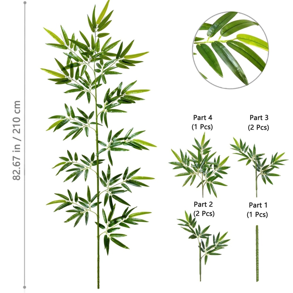 Artificial Bamboo Leaves Tall Fake Bamboo Plant Realistic Indoor Office Greenery Decor 22