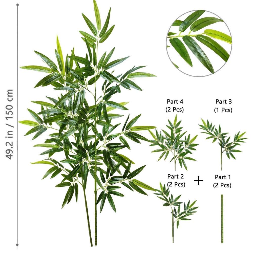 Artificial Bamboo Leaves Tall Fake Bamboo Plant Realistic Indoor Office Greenery Decor 23