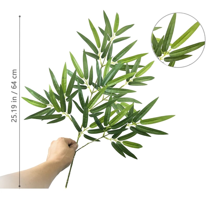 Artificial Bamboo Leaves Tall Fake Bamboo Plant Realistic Indoor Office Greenery Decor 7