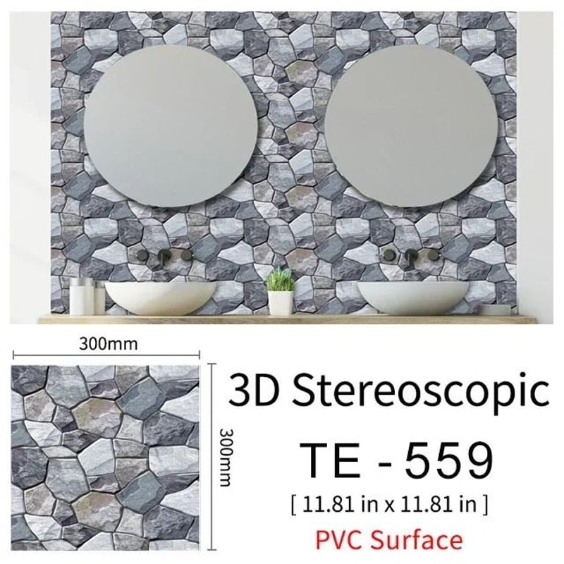 3D Brick Wall Sticker Waterproof Peel And Stick Self Adhesive Wall Decor Set 15pcs 13