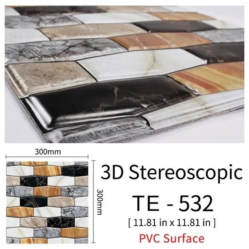 3D Brick Wall Sticker Waterproof Peel And Stick Self Adhesive Wall Decor Set 15pcs 20