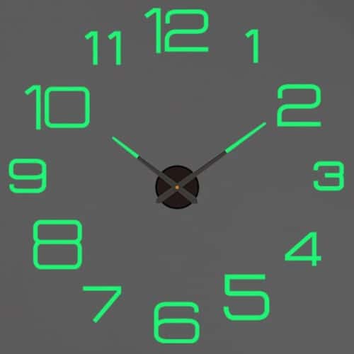 3D DIY Wall Clock Luminous Frameless Modern Wall Clock Decor for Living Room