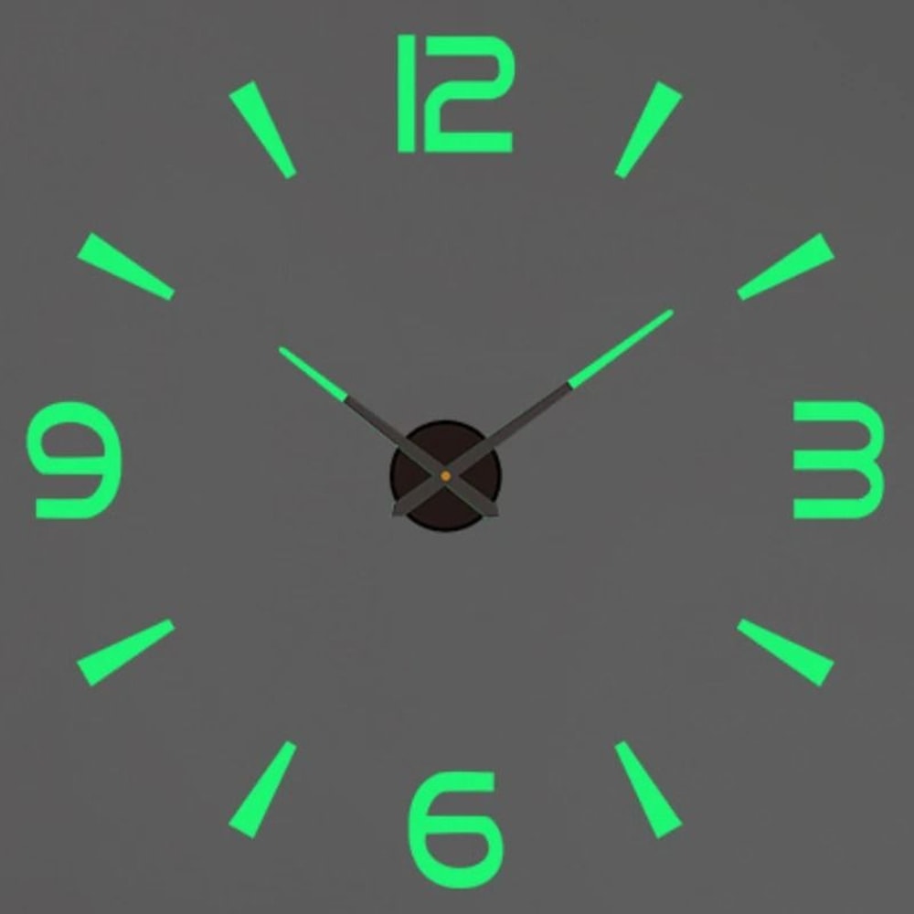 3D DIY Wall Clock Luminous Frameless Modern Wall Clock Decor For Living Room 6