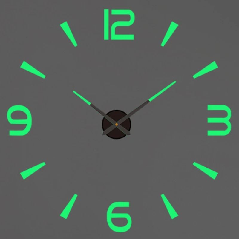 3D DIY Wall Clock Luminous Frameless Modern Wall Clock Decor For Living Room 6