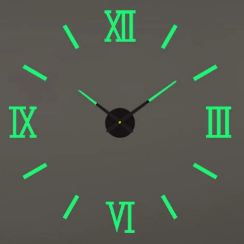 3D DIY Wall Clock Luminous Frameless Modern Wall Clock Decor For Living Room 22
