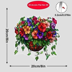 acrylic hanging plant decor floating flower basket window suncatcher