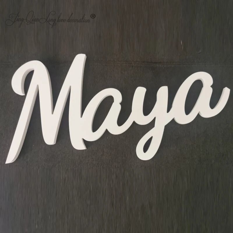 Custom Wooden Name Sign Personalized Wood Word Decor With Base 4