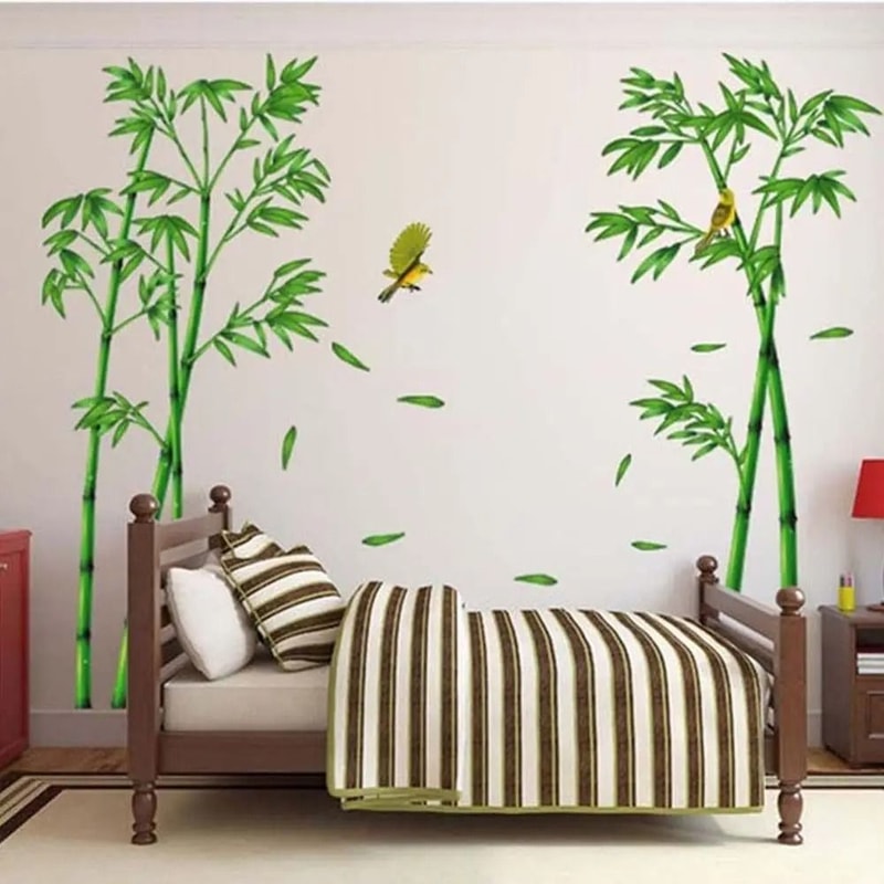 Green Bamboo Forest Wall Sticker Removable Nature Wall Decor Decal 3