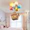 Kids Balloon Chandelier Wooden Ceiling Light Sputnik Style For Girls Room 13