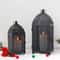 Black Metal Candle Lantern Set Hanging Candle Holder Decorative Lanterns 3