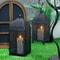 Black Metal Candle Lantern Set Hanging Candle Holder Decorative Lanterns 7