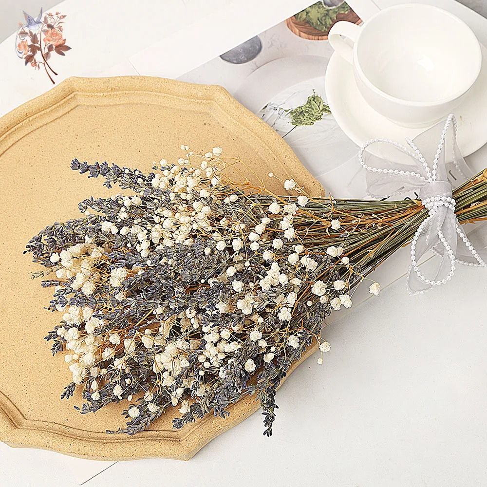 Lavender Dried Flower Bouquet Baby Breath Natural Wedding Decor 7