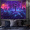 Psychedelic Forest Waterfall Tapestry Cyberpunk Wall Decor For Gaming Room 1