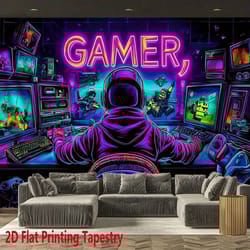 fluorescent gamer tapestry gaming room decor esports wall hanging