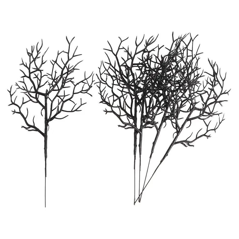 Black Artificial Dead Branches Halloween Decor Spooky Vase Filler Set 5