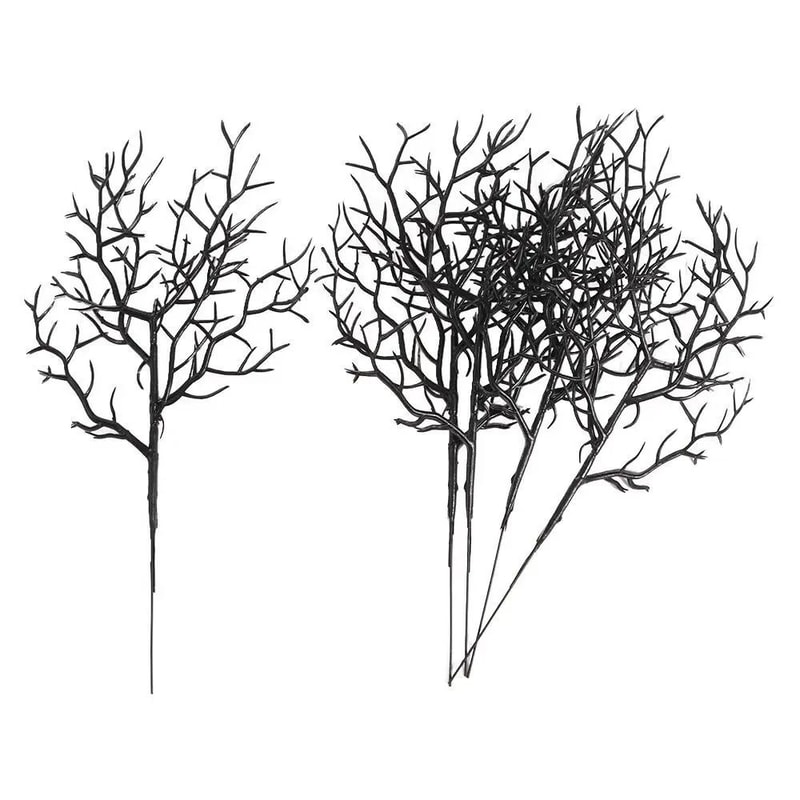 Black Artificial Dead Branches Halloween Decor Spooky Vase Filler Set 5