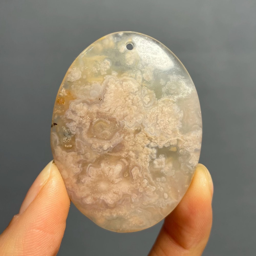 Natural Agate Pendant Healing Crystal Necklace Polished Quartz Stone Decor 9