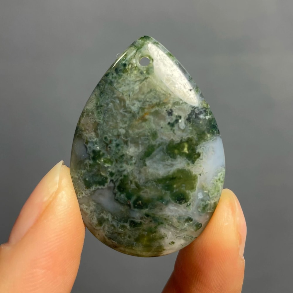 Natural Agate Pendant Healing Crystal Necklace Polished Quartz Stone Decor 2