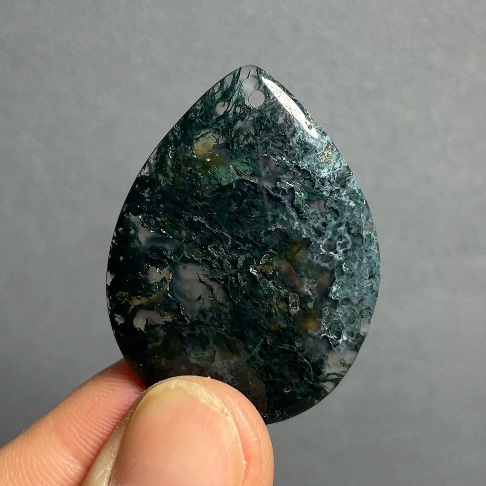 Natural Agate Pendant Healing Crystal Necklace Polished Quartz Stone Decor 16