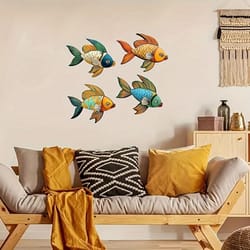 colorful tropical fish wooden wall art nautical coastal decor set