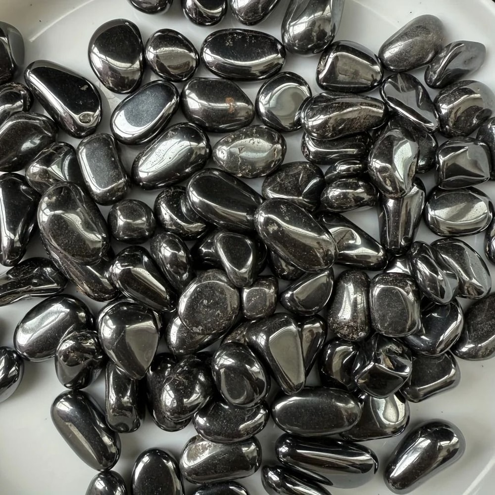 Hematite Crystal Chips Polished Black Stones For Decor And Crafts 2