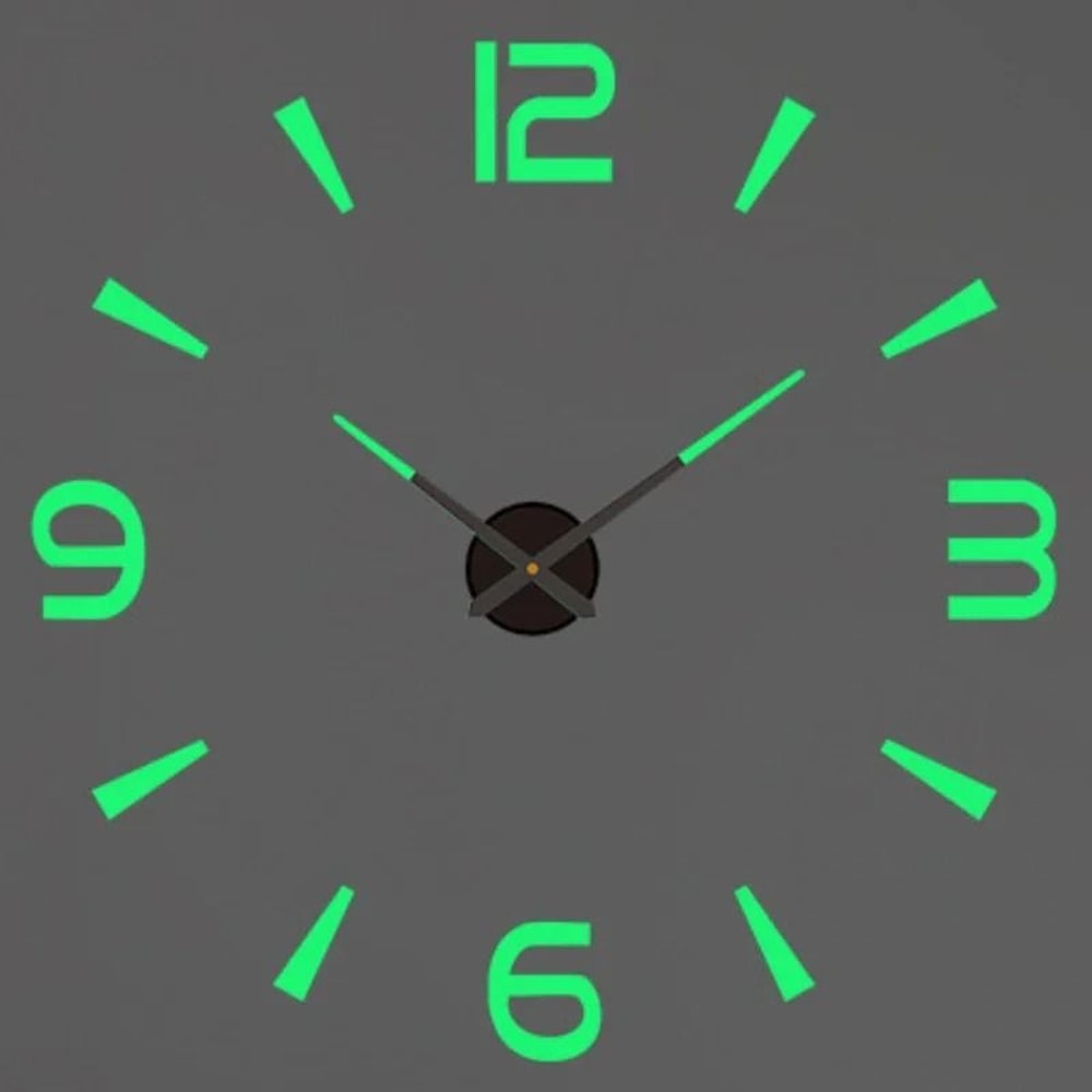 3D Wall Clock DIY Large Luminous Silent Modern Wall Decor 4