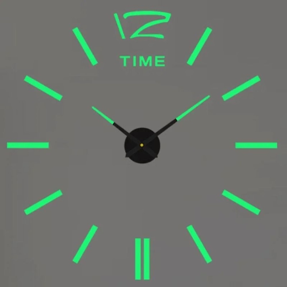 3D Wall Clock DIY Large Luminous Silent Modern Wall Decor 6
