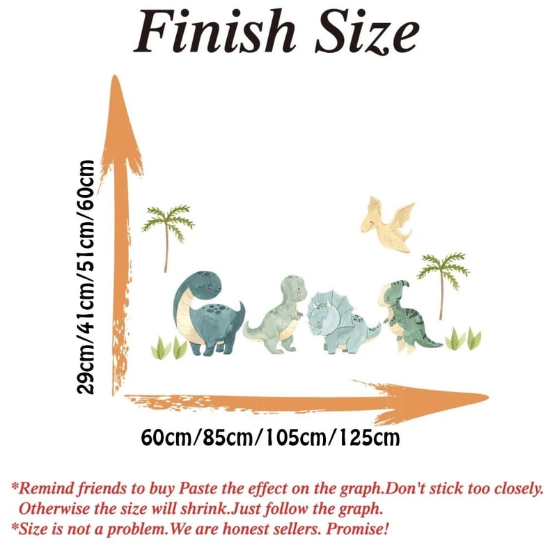 Watercolor Dinosaur Wall Stickers Jungle Nursery Kids Room Decor 2