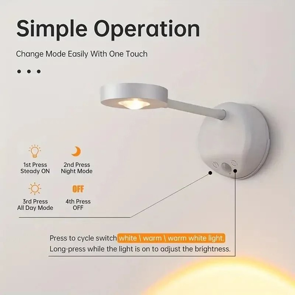 Rechargeable Motion Sensor Wall Light Wireless LED Spotlight For Artwork 5